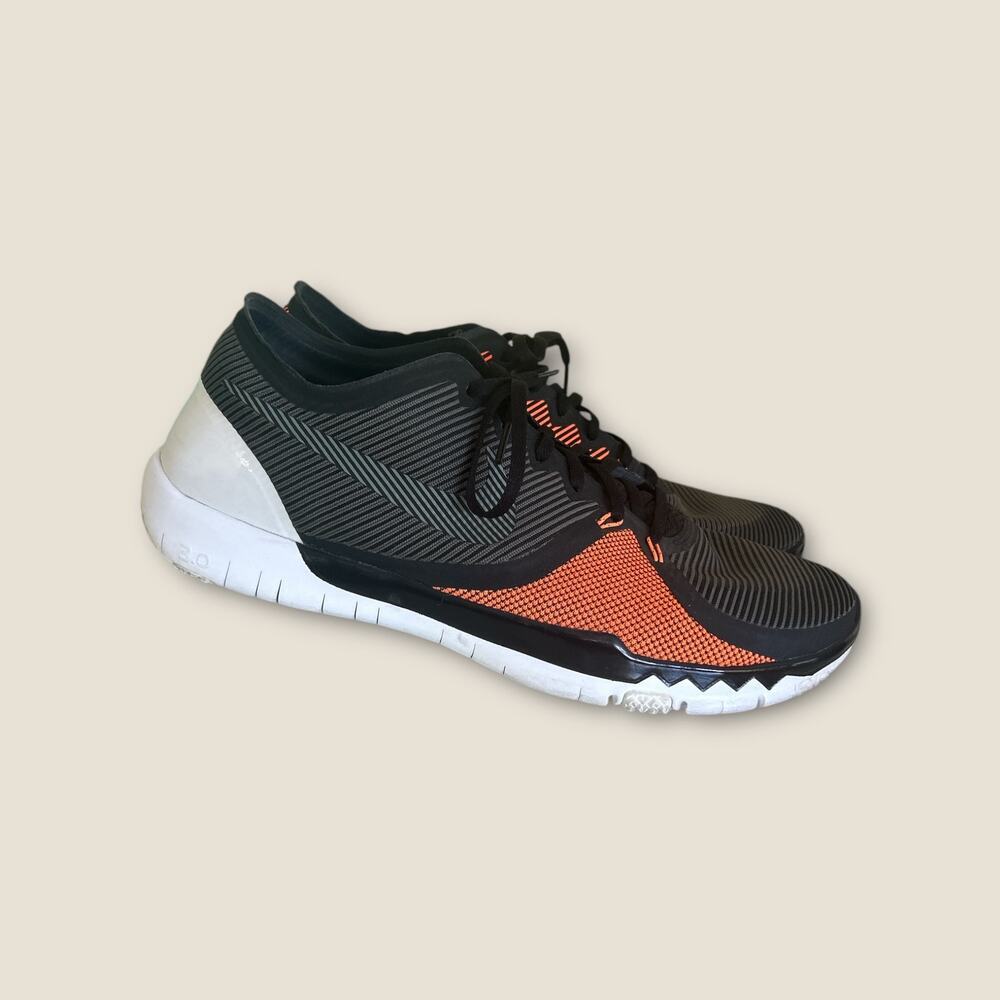 Nike Free Trainer 3.0 2015 Mens Lace Up Orange Black Shoes US Size 13
